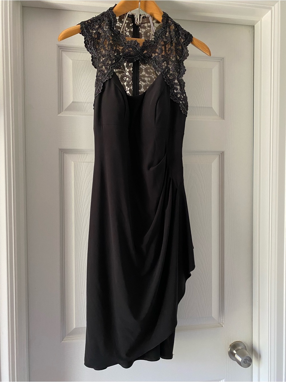 Caché Cutout Faux Wrap Cinched Dress